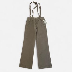 BNWT Deadstock Wide Leg Pinstripe Suspender Pants | 100% Cotton Vintage 90s Y2K